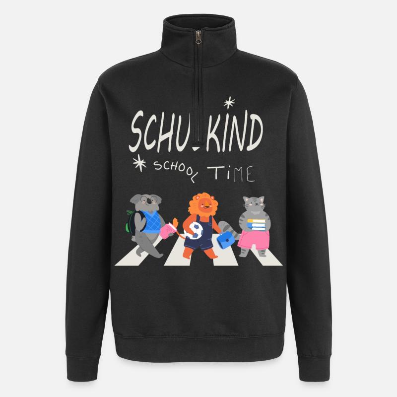 Back to school - Quarter-Zip Sweatshirt - black