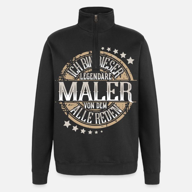 Maler - Quarter-Zip-Sweatshirt - Schwarz