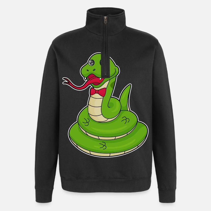 Snake Bow - Quarter-Zip Sweatshirt - black