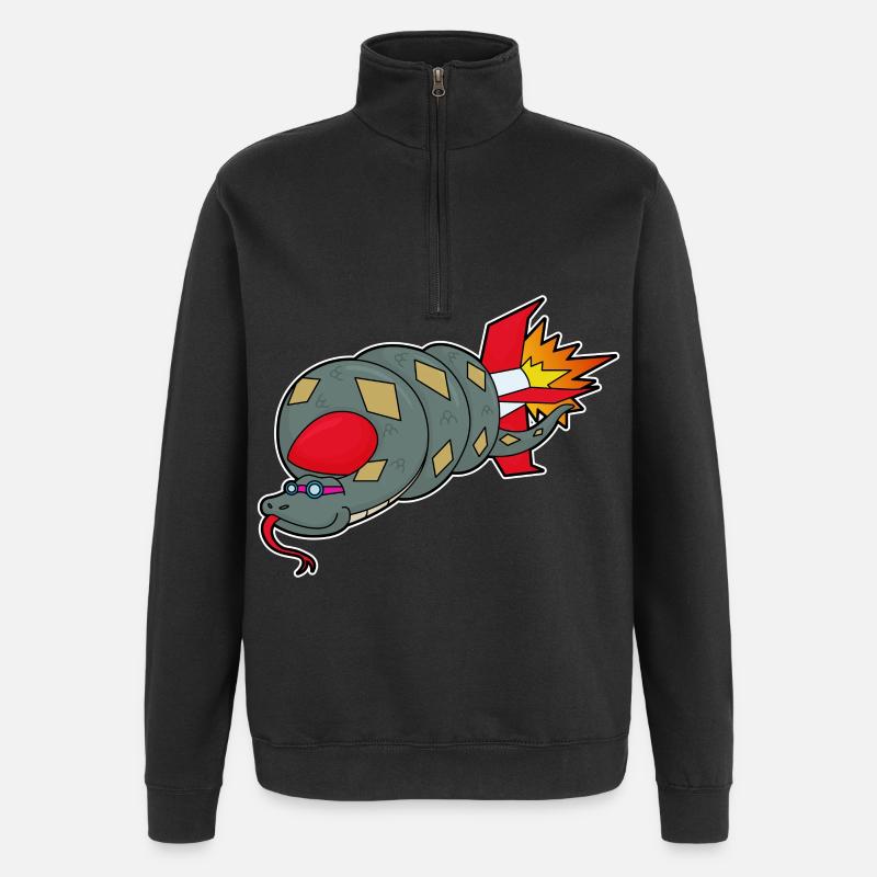 Fusée Serpent - Sweat à zip 1/4 - noir