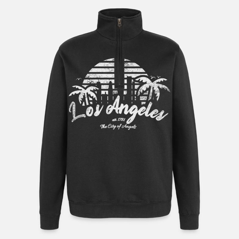 Los Angeles Sunset - Quarter-Zip Sweatshirt - black