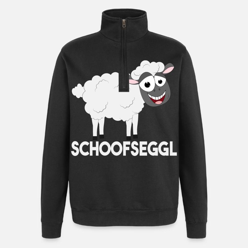Schwäbisch Schoofseggl - Quarter-Zip-Sweatshirt - Schwarz