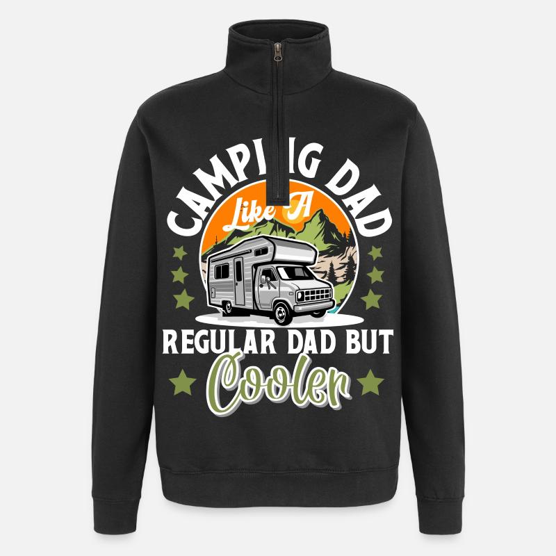 Camping Papa Camper Campen - Sweat à zip 1/4 - noir