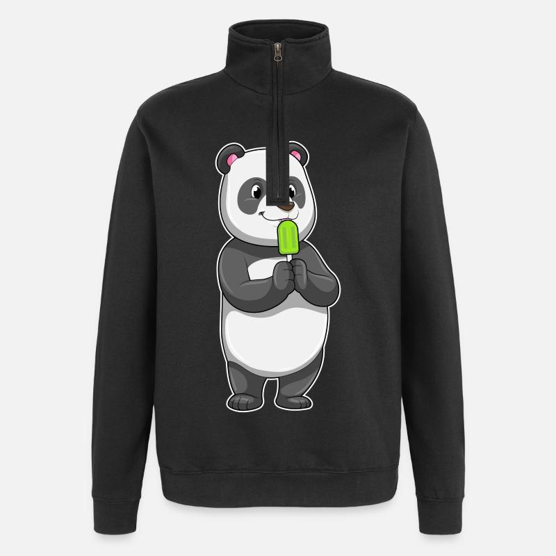 Panda Popsicles - Quarter-Zip Sweatshirt - black