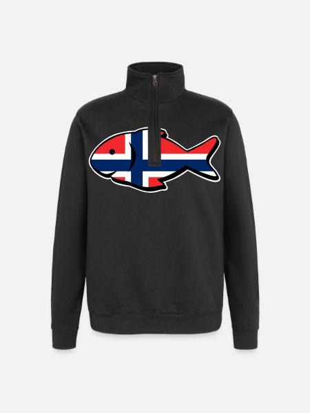 Norway Fishing Fish Angler Fishing - Quarter-Zip Sweatshirt - black