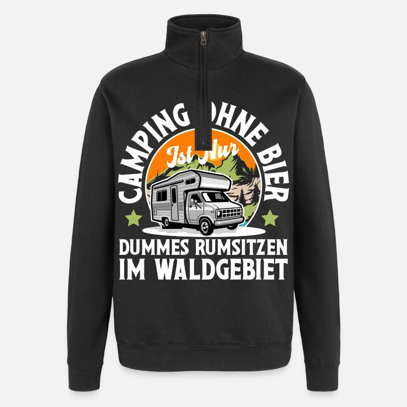 Camping Camper Campen - Quarter-Zip-Sweatshirt - Schwarz