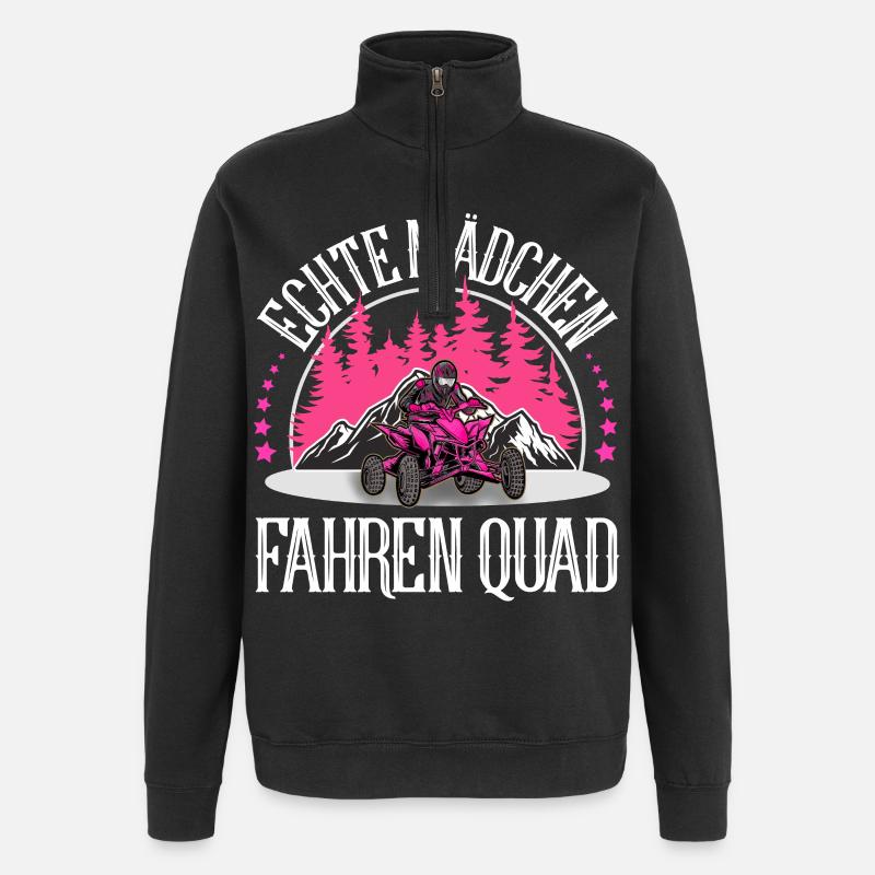 Quad ATV Offroad Quadfahrer - Quarter-Zip-Sweatshirt - Schwarz