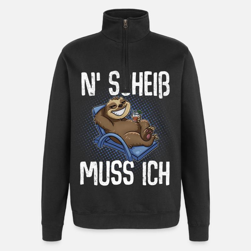 N'Scheiß Muss Ich - Quarter-Zip-Sweatshirt - Schwarz
