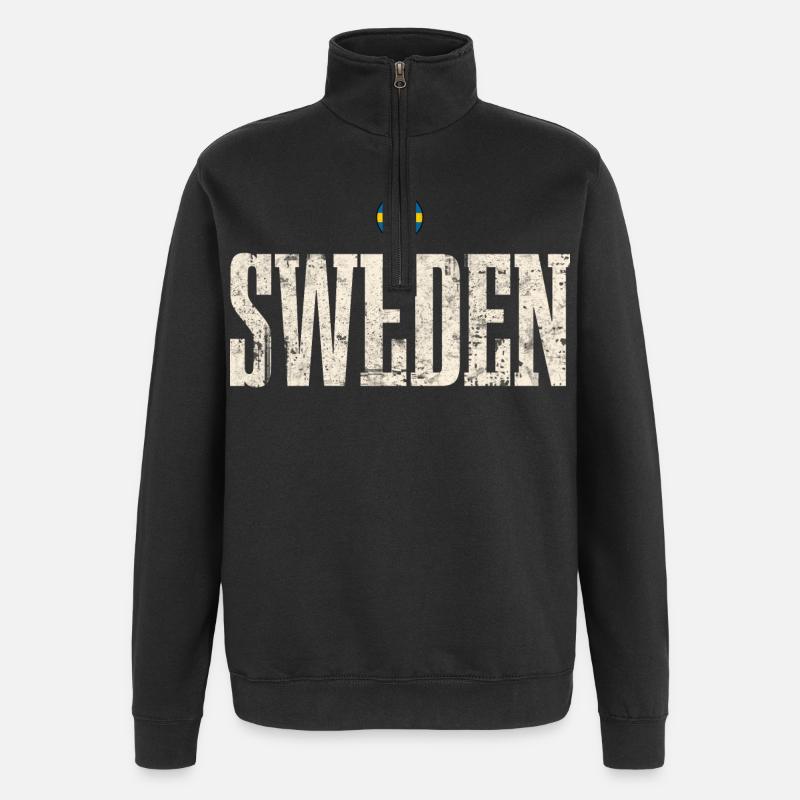 Schweden - Quarter-Zip-Sweatshirt - Schwarz