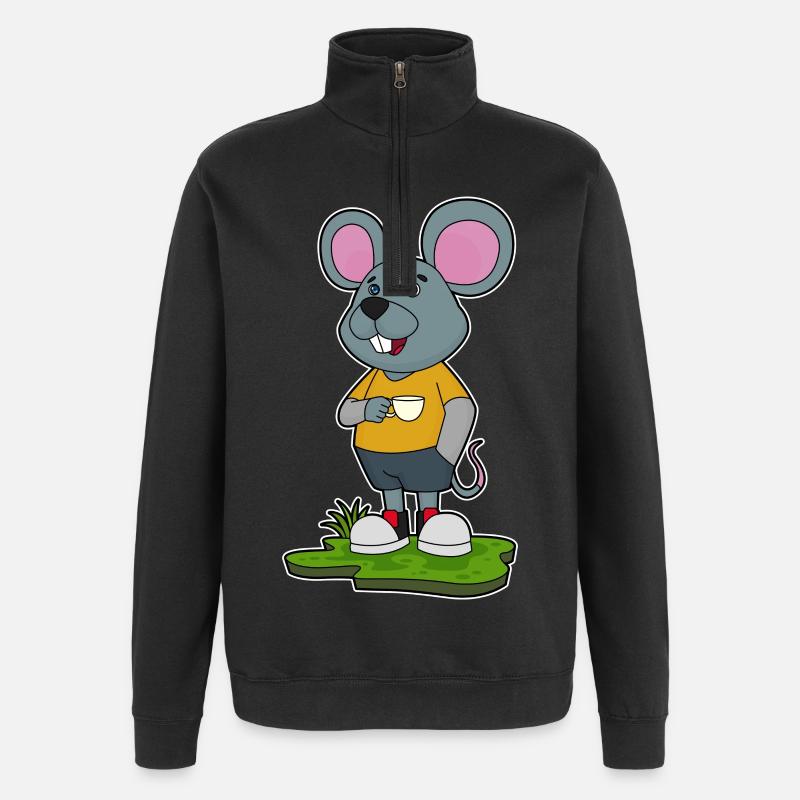 Mouse Mug - Quarter-Zip Sweatshirt - black