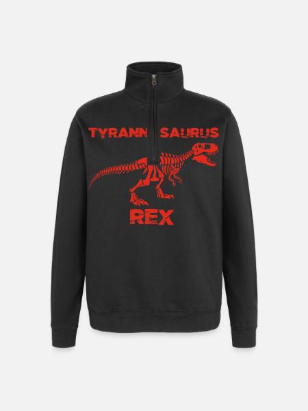 Red tyrannosaurus skeleton - Quarter-Zip Sweatshirt - black