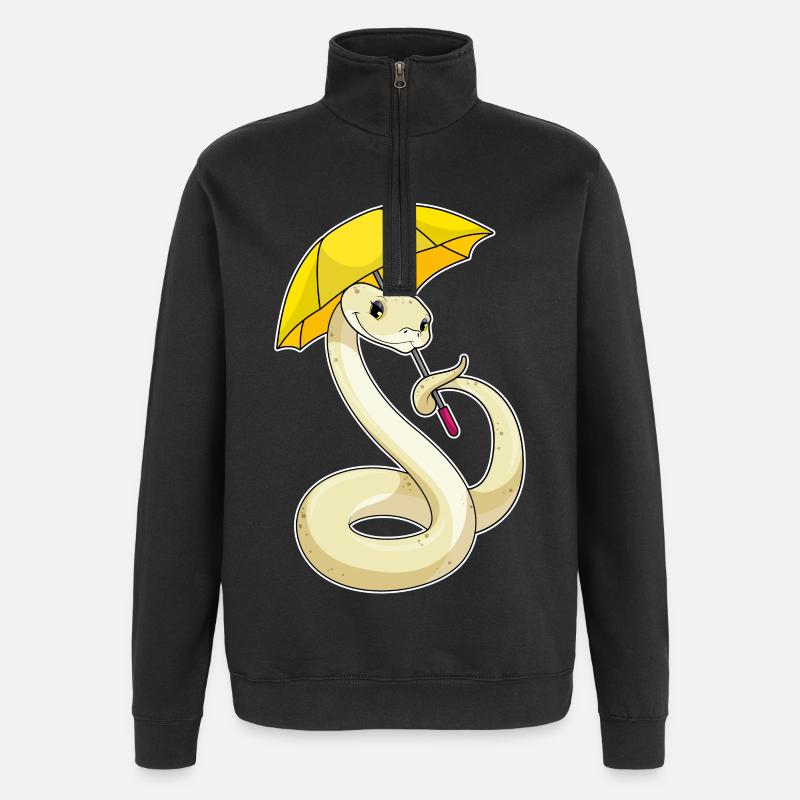 Serpent avec parapluie - Sweat à zip 1/4 - noir