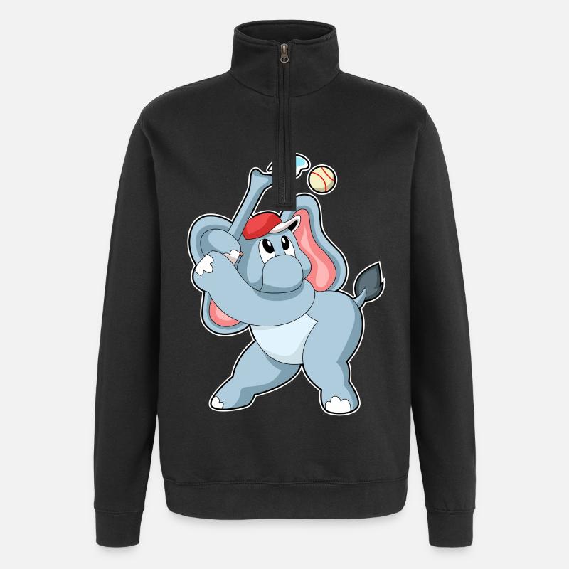 Elephant Baseball - Quarter-Zip Sweatshirt - black