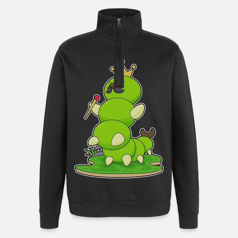 Raupe Krone - Quarter-Zip-Sweatshirt - Schwarz