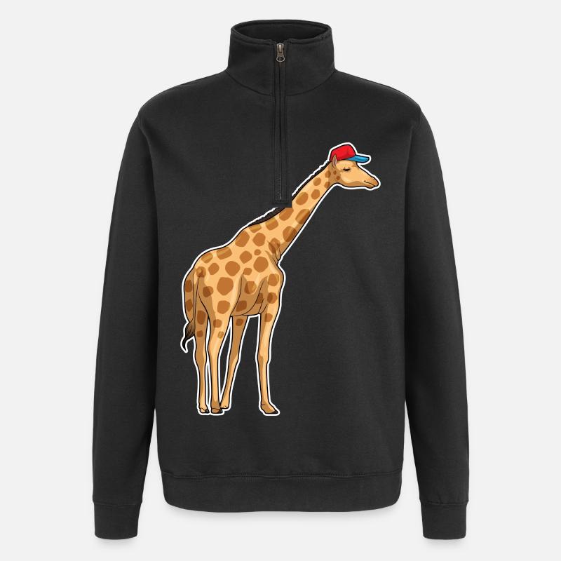 Giraffe Cap - Quarter-Zip-Sweatshirt - Schwarz
