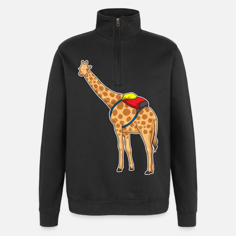 Giraffe Student Backpack School - Quarter-Zip Sweatshirt - black