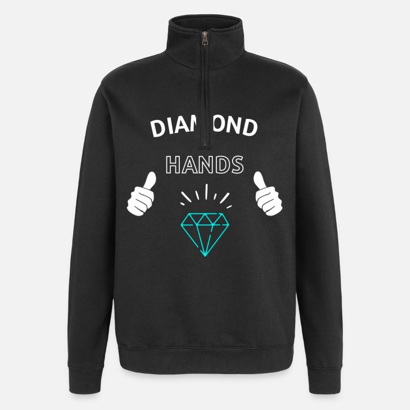Diamond Hands Crypto - Quarter-Zip Sweatshirt - black