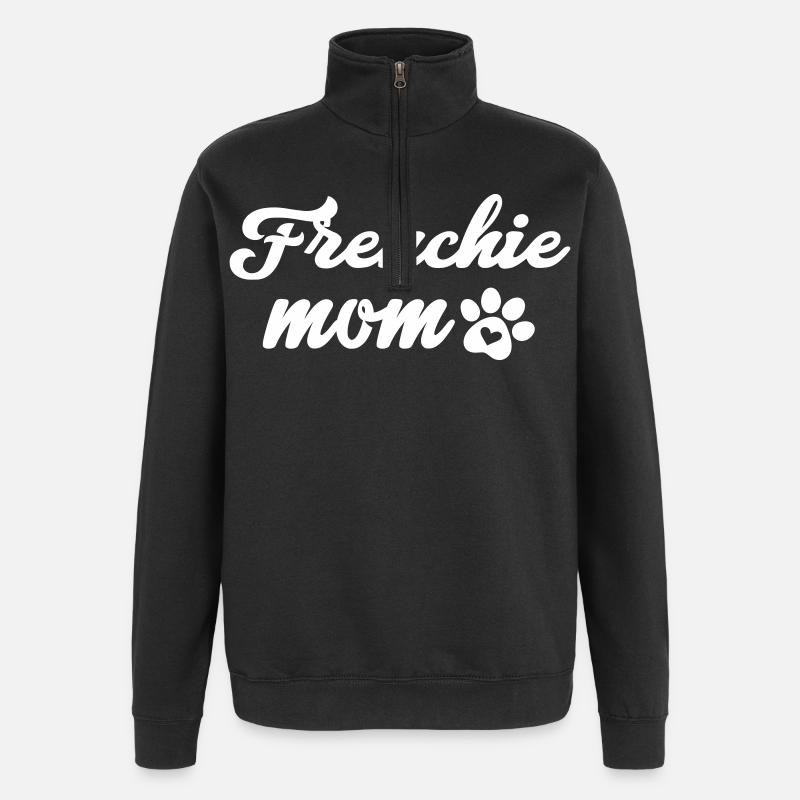 Frenchie Maman - Sweat à zip 1/4 - noir