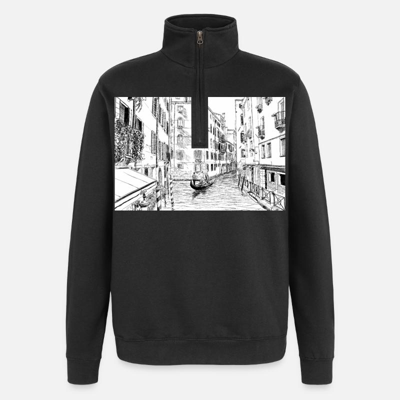 Venedig - Quarter-Zip-Sweatshirt - Schwarz