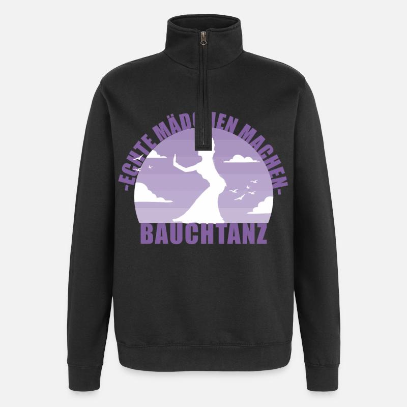 Bauchtänzerin . Echte Mädchen machen Bauchtanz - Quarter-Zip-Sweatshirt - Schwarz