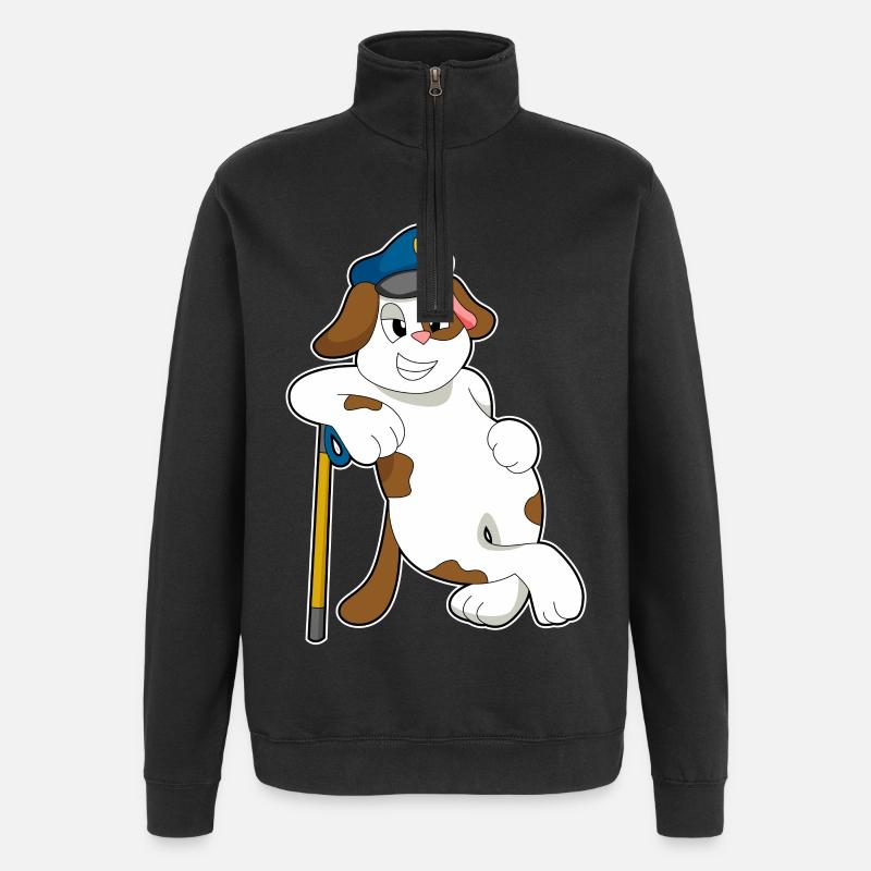 Casquette de policier canin - Sweat à zip 1/4 - noir