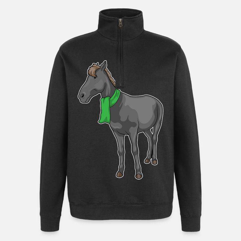 Foulard pour chevaux - Sweat à zip 1/4 - noir