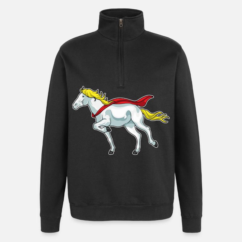 Courses hippiques - Sweat à zip 1/4 - noir
