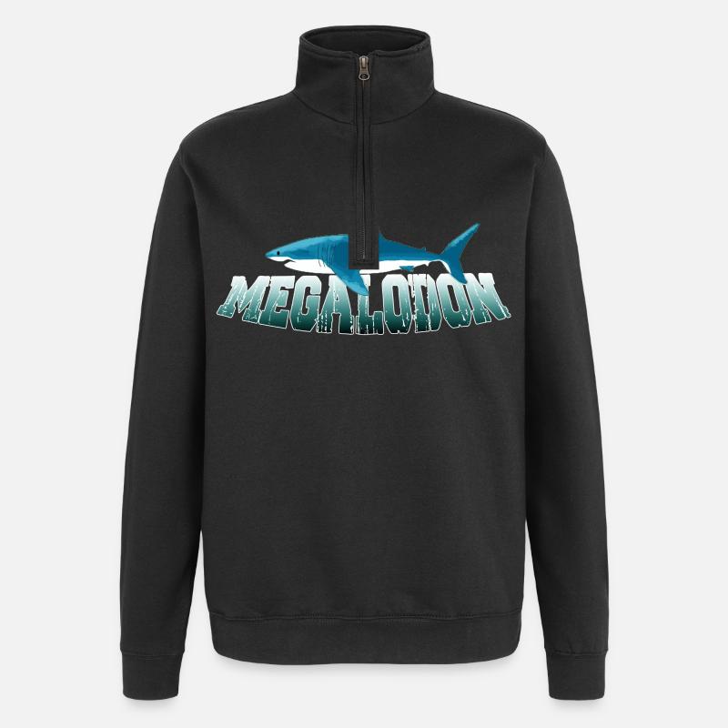 Megalodon Hunter - Requin Megalodon - Sweat à zip 1/4 - noir