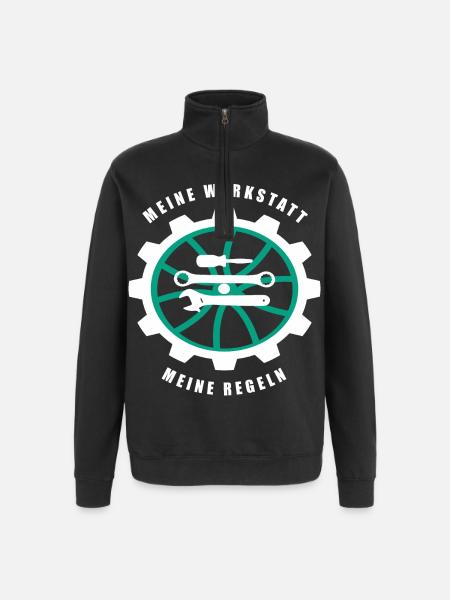 My workshop My rules - Quarter-Zip Sweatshirt - black