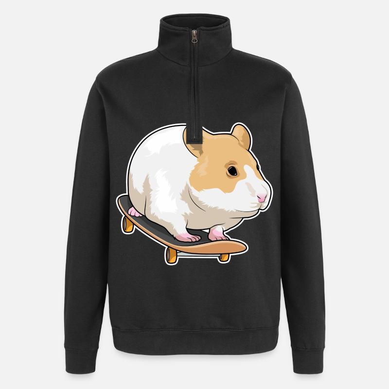 Hamster Skater Skateboard - Sweat à zip 1/4 - noir