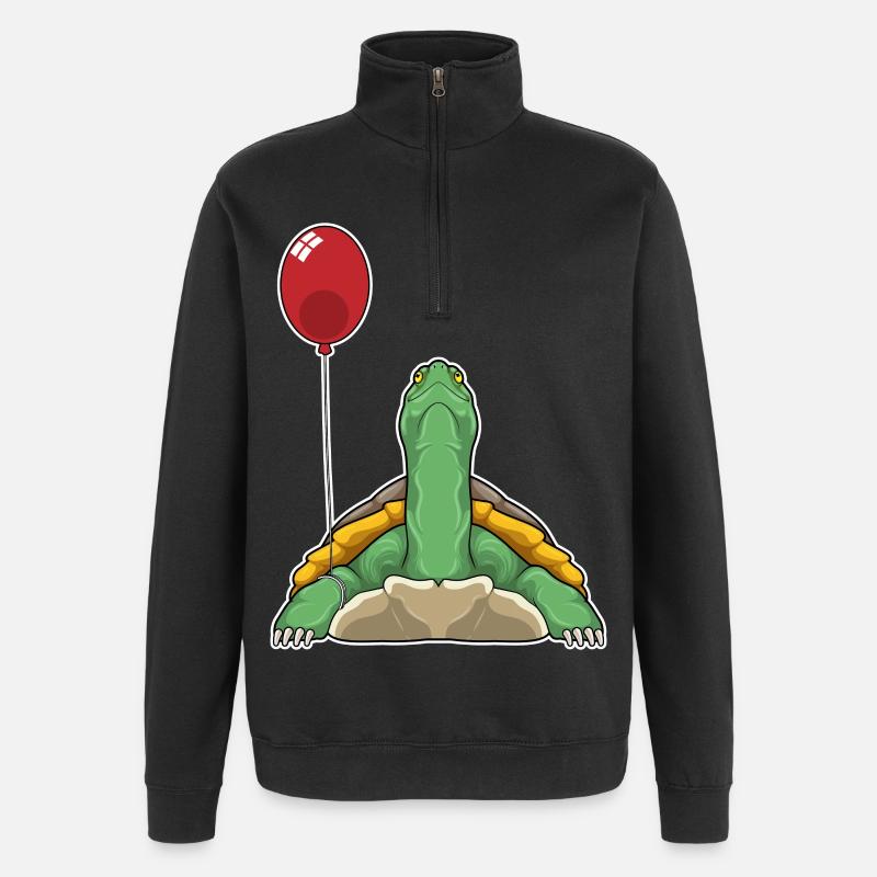 Turtle Balloon - Quarter-Zip Sweatshirt - black