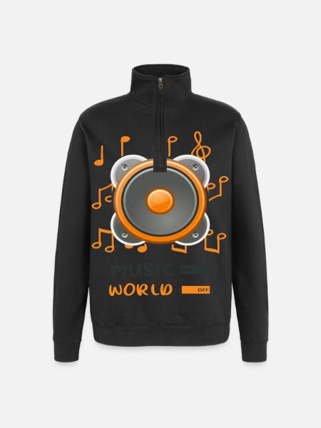 jukebox to world off - Quarter-Zip Sweatshirt - black
