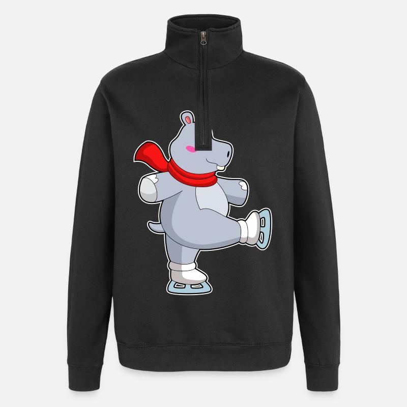 Patins à glace Hippo - Sweat à zip 1/4 - noir