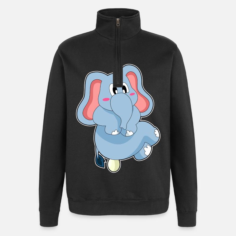 Elefant Ei - Quarter-Zip-Sweatshirt - Schwarz