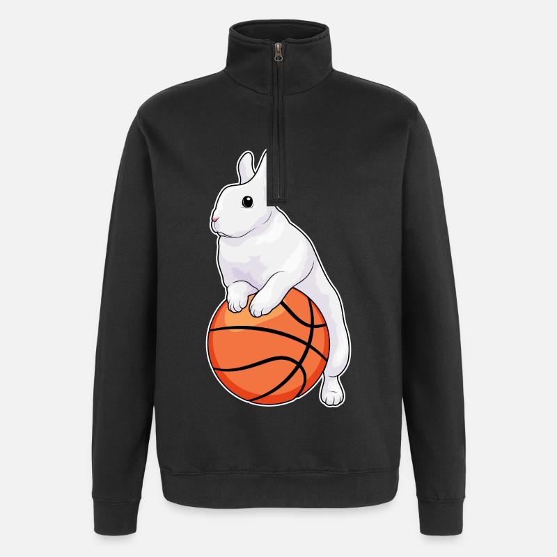 Lapin Basketteur Basketteur - Sweat à zip 1/4 - noir