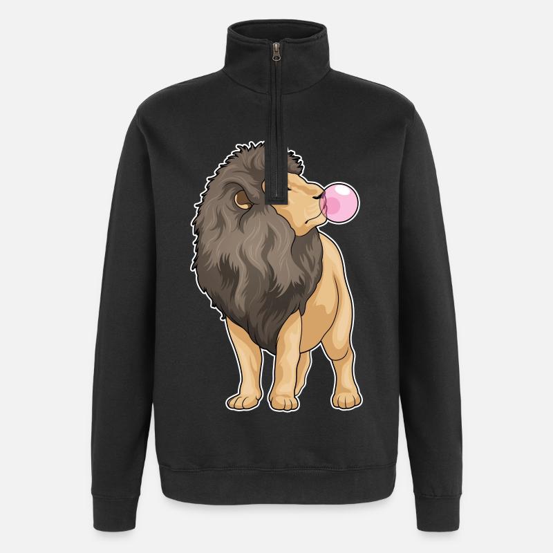 Gomme à mâcher Lion - Sweat à zip 1/4 - noir