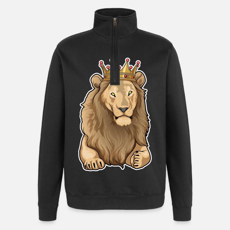 Löwe Krone - Quarter-Zip-Sweatshirt - Schwarz