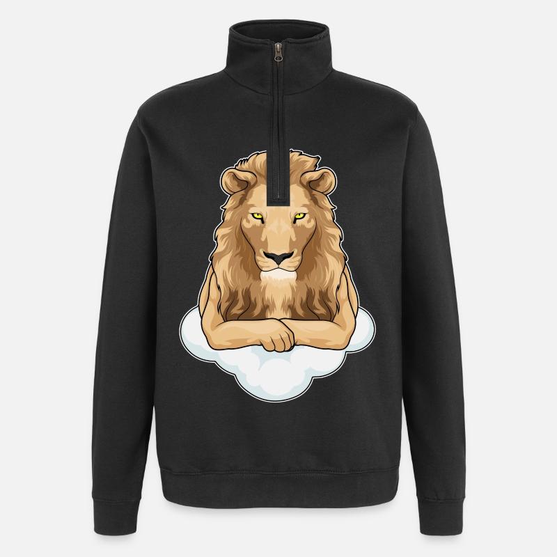 Löwe Wolken - Quarter-Zip-Sweatshirt - Schwarz