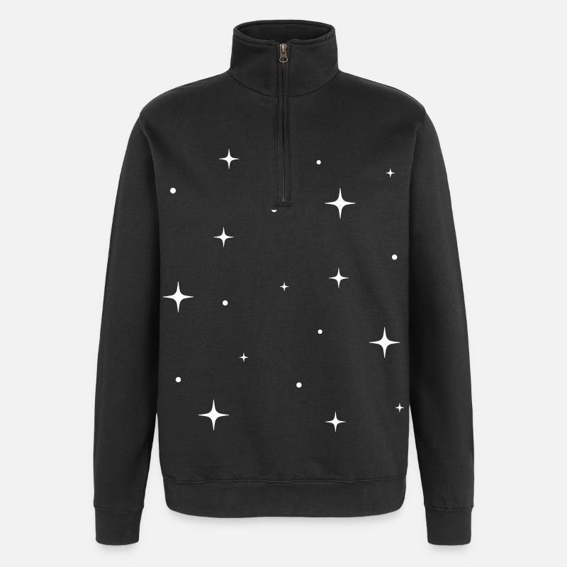 Sparkle glitter stars - Quarter-Zip Sweatshirt - black
