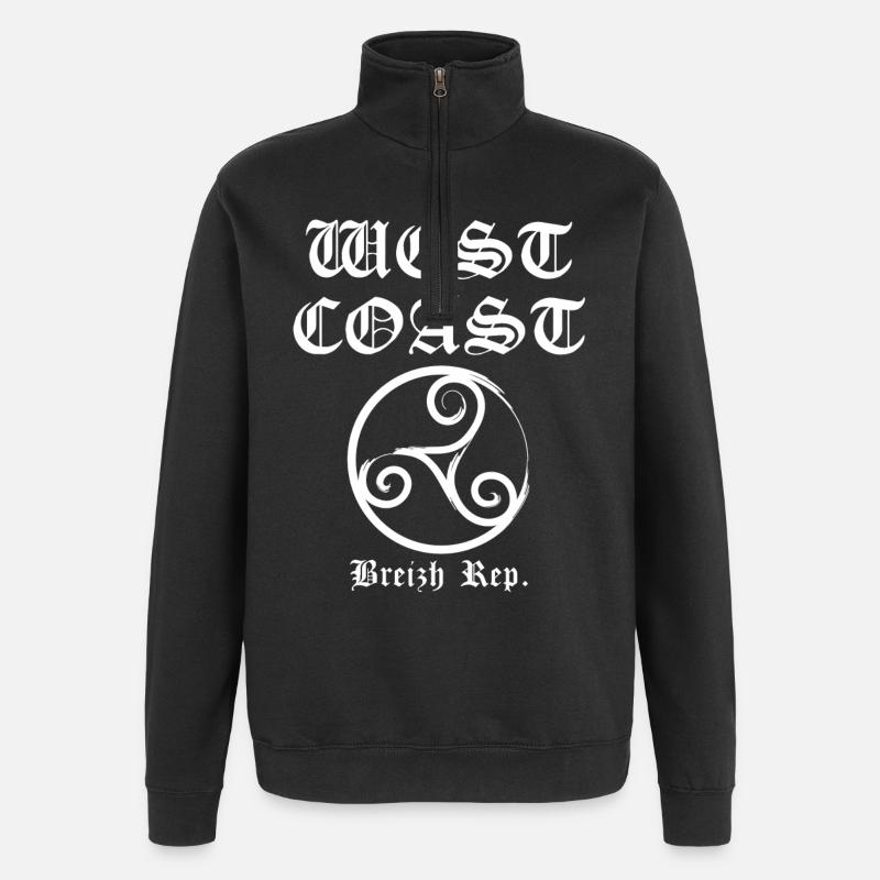 westcoast Breizh blanc - Sweat à zip 1/4 - noir