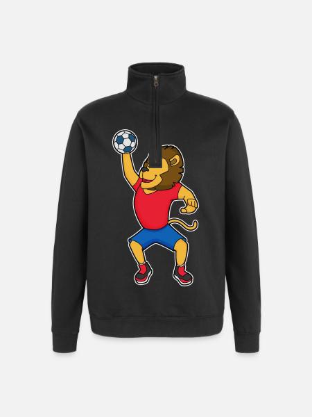 Löwe Handball Player Handball - Quarter-Zip Sweatshirt - black