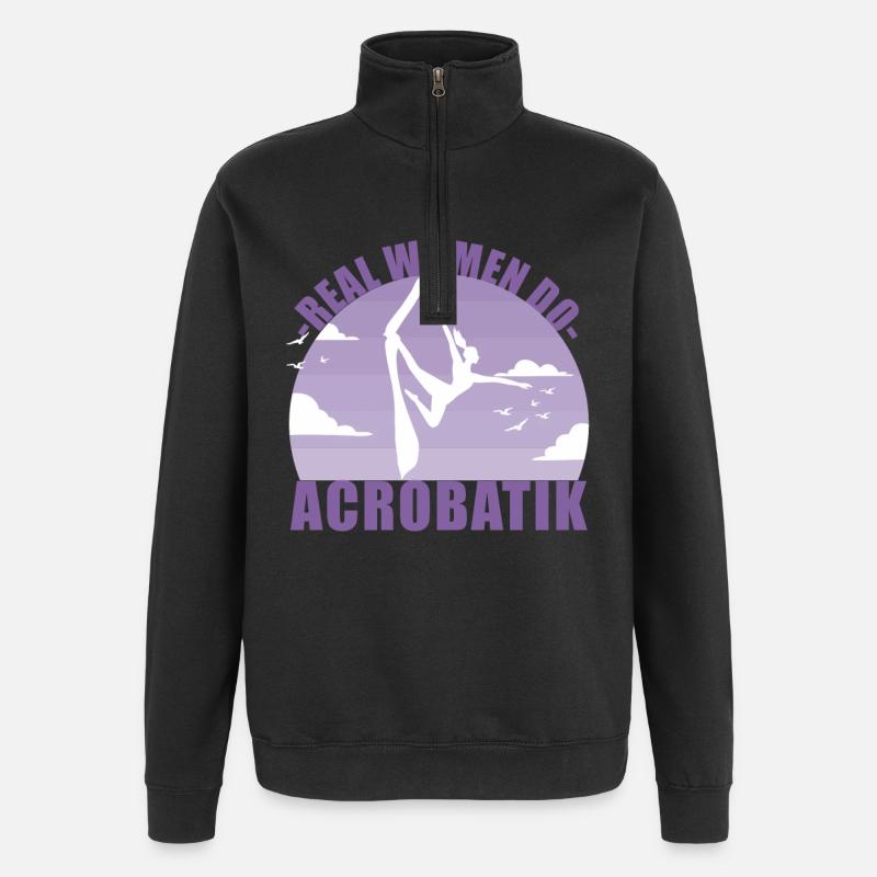 Akrobatik Luftakrobatik Acrobatik Sport Geschenk - Quarter-Zip-Sweatshirt - Schwarz