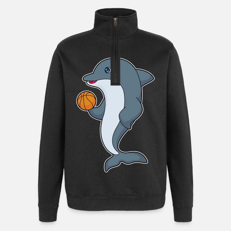 Basket-ball Dolphin - Sweat à zip 1/4 - noir