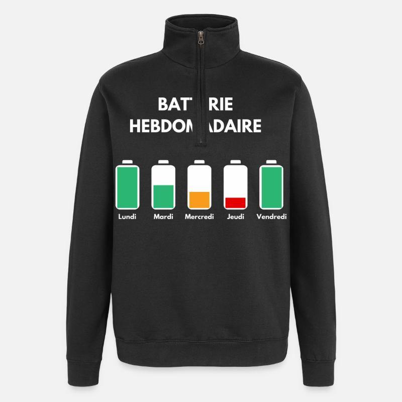 Batterie hebdomadaire. - Sweat à zip 1/4 - noir