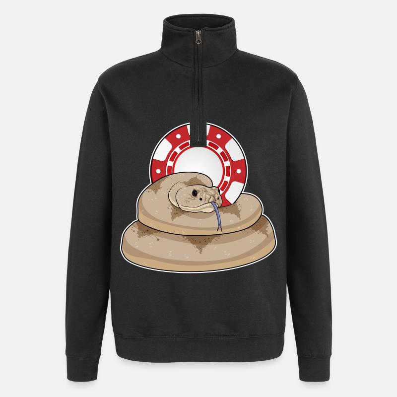 Jetons de poker Snake Poker - Sweat à zip 1/4 - noir