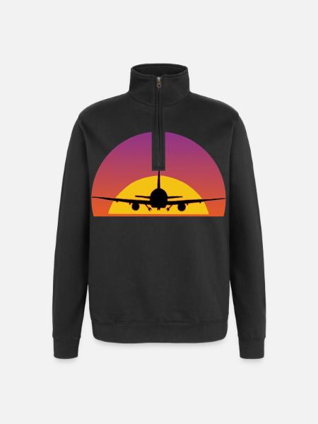 Air travel - Quarter-Zip Sweatshirt - black