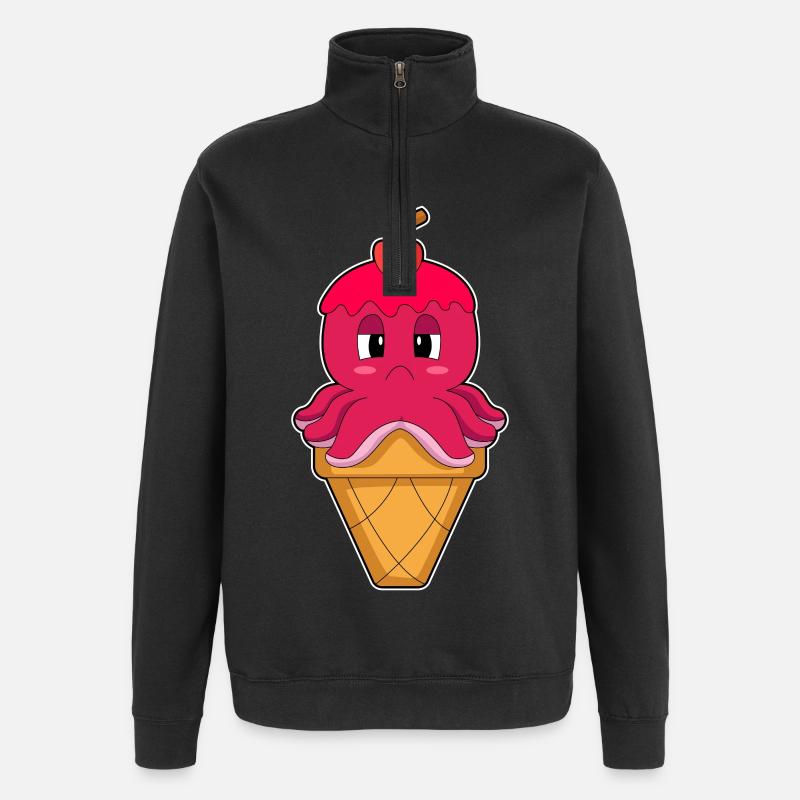 Krake Waffeleis - Quarter-Zip Sweatshirt - black