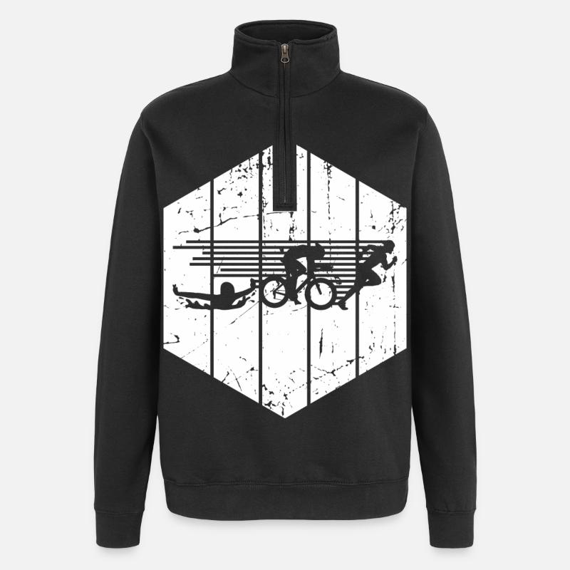 Compétition de triathlon - Sweat à zip 1/4 - noir
