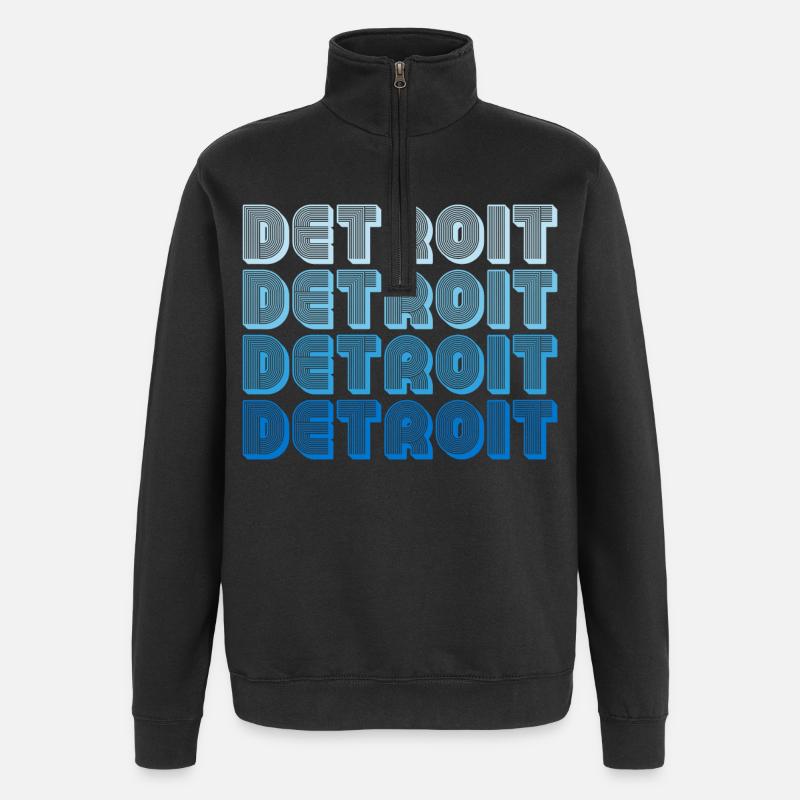 Detroit Gradient Word Sequence - Quarter-Zip Sweatshirt - black