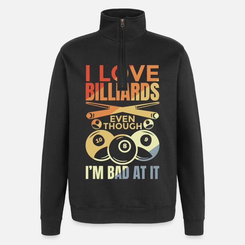 Blague de billard drôle - Sweat à zip 1/4 - noir
